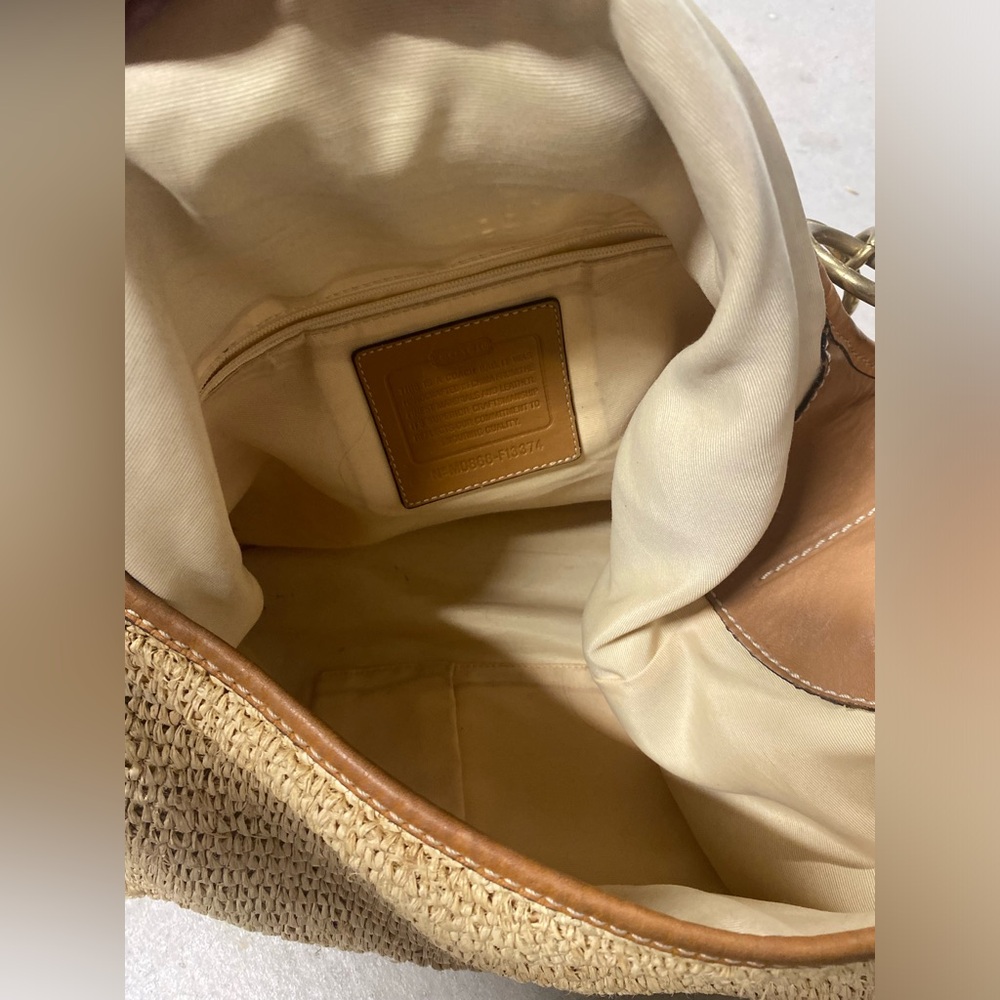 Coach Bleeker Millie Straw Hobo Tote Shoulder Bag F13374 Summer Vacation Resort - Picture 11 of 14